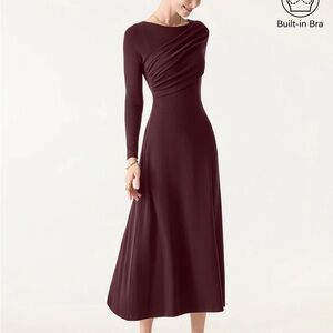 NWT OGL Boatneck Ruched Midi Brami Dress XL